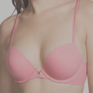 Victoria's Secret Very Sexy Push Up Plunge Pale Iced Coral Pink Bra size 32DD